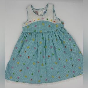 VTG Baby Togs Sea Life Embroidered Gingham Dress - Size 4T